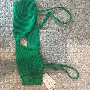 Aerie Emerald Ribbed Bikini Top
